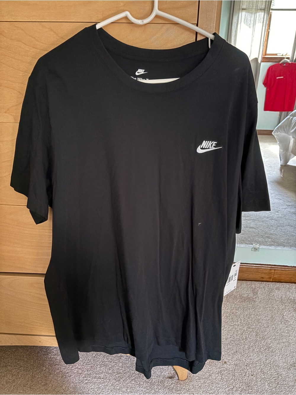 Nike Black Short Sleeve Crewneck T-Shirt with White Swoosh